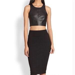 Bailey 44 Black Fitted Crop Tank Top